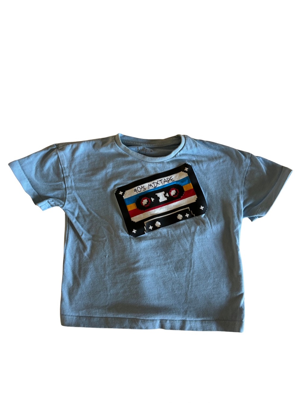 kidpik 90's Mixtape Cassette Tape Graphic SS Tee Powder Blue 3T
